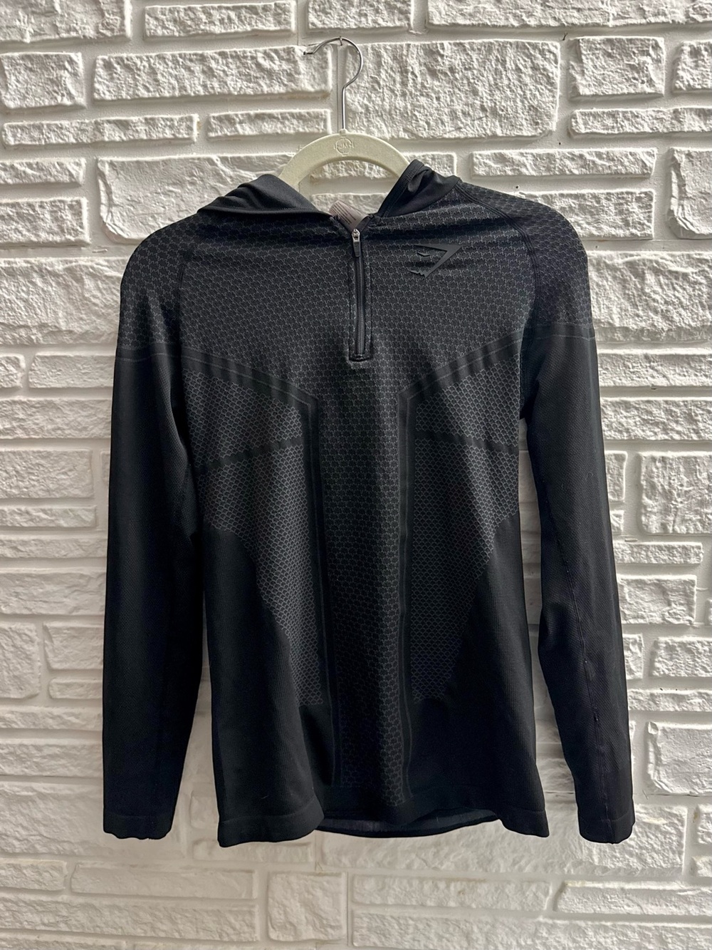 Gymshark Black Hooded Performance Half-Zip Jacket